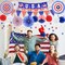 27 Pieces 4th of July Decorations Set, Red White Blue American Flag Hanging Honeycomb Paper Fans, Pom Poms, Swirls, Love USA Banner